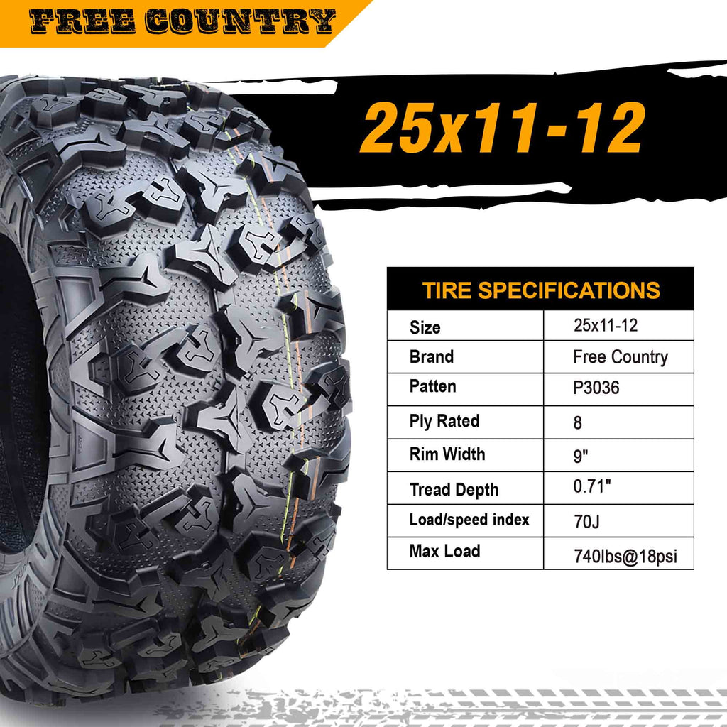 8PR ATV/UTV Tires 25x11x12 D806